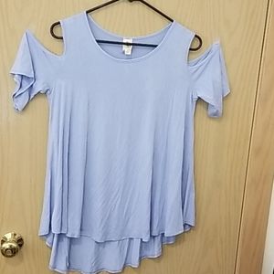 Baby Blue Cold Shoulder Blouse